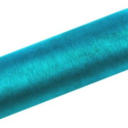 Bordlber - Turkis Bl organza 16 cm x 9 meter
