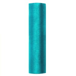 Bordlber - Turkis Bl organza 16 cm x 9 meter