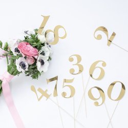 Bordnummer - Guld p pind