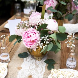 Bordnummer - Guld p pind