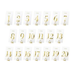 Bordnummer - Guld p transparent kort