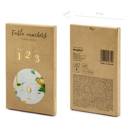 Bordnummer - Guld p transparent kort