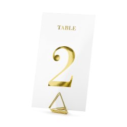 Bordnummer - Guld p transparent kort