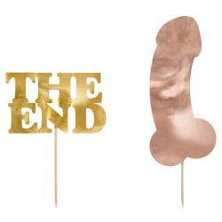 Cake toppers - Penis - THE END - 2 stk