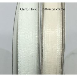 Chiffon bnd - Hvid - 6 mm