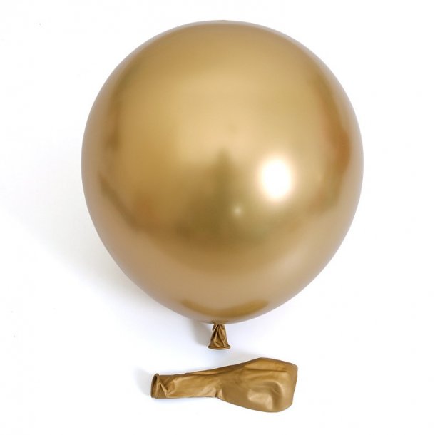 Chrome Ballon - Guld - 10 stk.