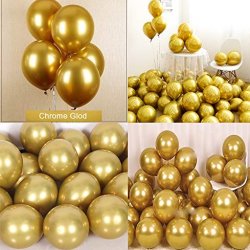 Chrome Ballon - Guld - 10 stk.