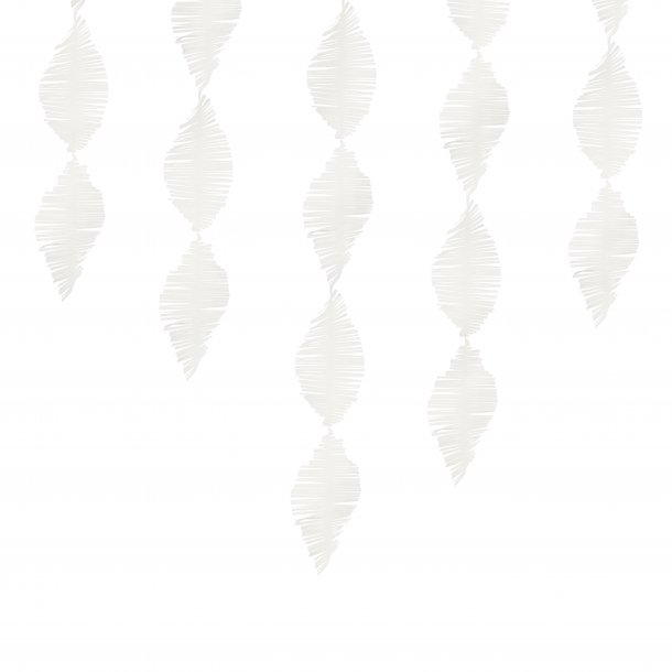 Crepebnd med frynser - Hvid 