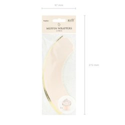 Cupcake Wrappers - Lyserd /guld - 6 stk.