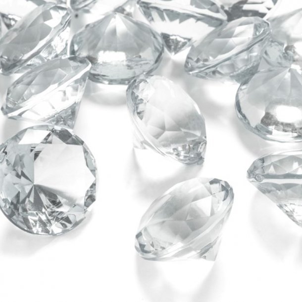 Diamant confetti - Klar -  2,8 cm - 50 stk.