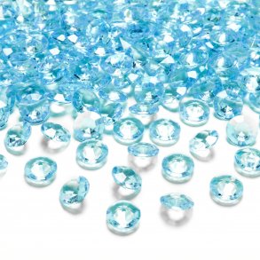 Diamant confetti - Turkis bl - 1,2 cm - 100 stk.
