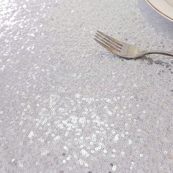 Dug - Stof med pailletter - Rund dia. 228 cm - Slv