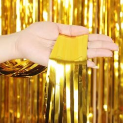 Glitter Gardin - Guld - 1 x 4 meter - EKSTRA HJT