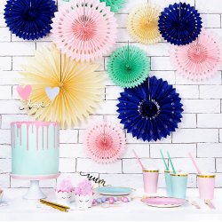 Tallerken - Mintbl med guldkant - 18 cm