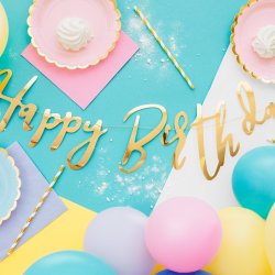 Tallerken - Lyserd med guldkant - 18 cm