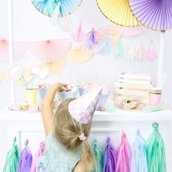 Tallerken - Lyserd med guldkant - 18 cm