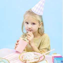 Tallerken - Lyserd med guldkant - 18 cm