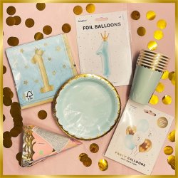 Servietter - Lysebl - 1 r - 33 x 33 cm