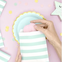 Tallerken - Mintbl med guldkant - 18 cm