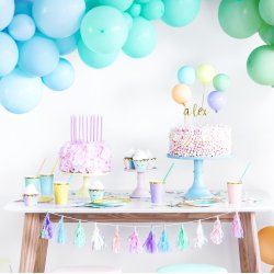 Tallerken - Mintbl med guldkant - 18 cm