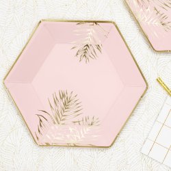 Tallerken - Lyserd med guldblade - 23 cm