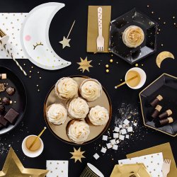 Tallerken - Sort med guldkant - 23 cm