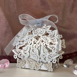 Favourbox med sommerfugle - Slv - 5 stk.