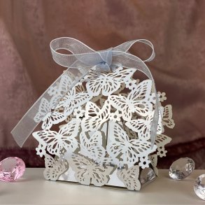 Favourbox med sommerfugle - Slv - 5 stk.