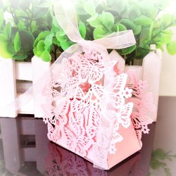 Favourbox med sommerfugle - Lyserd - 5 stk.