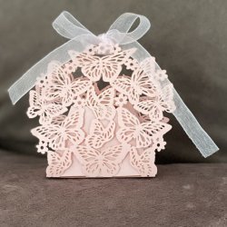 Favourbox med sommerfugle - Lyserd - 5 stk.