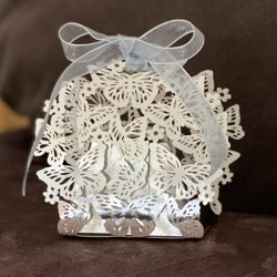 Favourbox med sommerfugle - Slv - 5 stk.