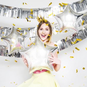 Glitter Guirlande - Slv - 4 meter