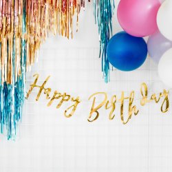 Banner - HAPPY BIRTHDAY - Guld