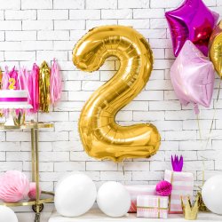 Folieballon - GULD - TAL 2 - 86 cm