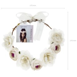 Blomsterkrone - Hvid - 17 cm