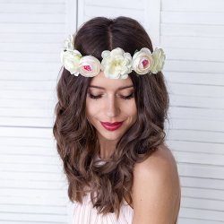 Blomsterkrone - Hvid - 17 cm