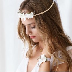 Blomsterkrone - Hvid - 18 cm