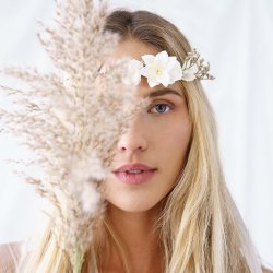 Blomsterkrone - Hvid - 18 cm