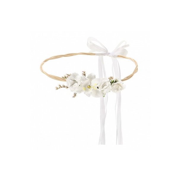 Blomsterkrone - Hvid - 18 cm