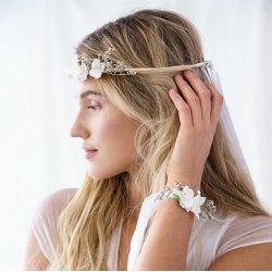 Blomsterkrone - Hvid - 18 cm