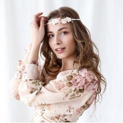 Blomsterkrone - Ferskenfarvet - 18 cm