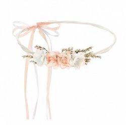 Blomsterkrone - Ferskenfarvet - 18 cm