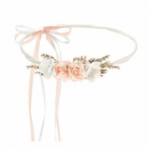 Blomsterkrone - Ferskenfarvet - 18 cm