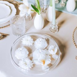 Flydelys - Hvid blomst - 8 cm, 4 stk.