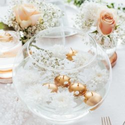 Flydelys - Metallic guld - 4 cm, 5 stk.