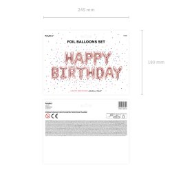Folieballon - HAPPY BIRTHDAY - Rosa guld