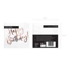 Servietter - Happy Birthday - Rosaguld
