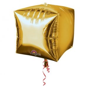 Folieballon - Cube - GULD - 38 cm - 3 stk.