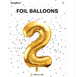 Folieballon - GULD - TAL 2 - 86 cm