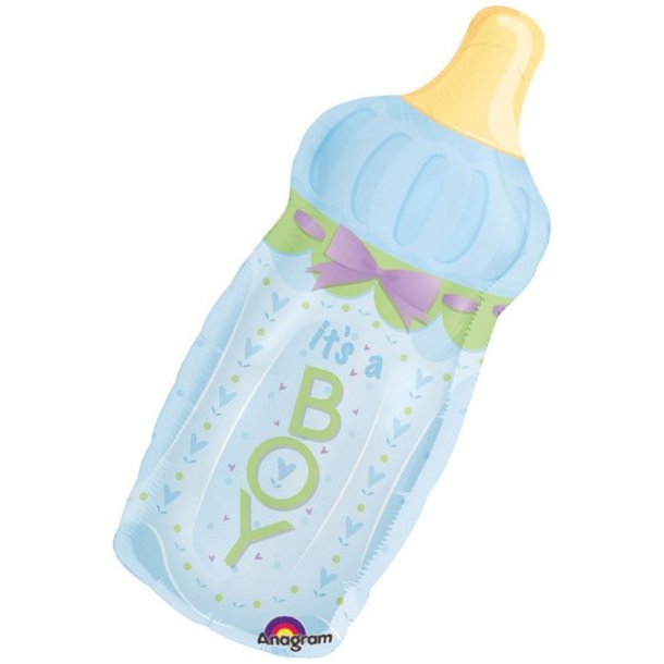 Folieballon - SUTTEFLASKE - Lysebl